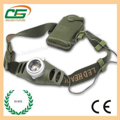 Le CREE 3W de puissance élevée imperméabilisent la torche principale rechargeable avec du plastique Shell d'ABS