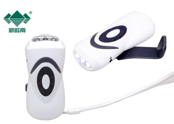 Compacte lampe-torche menée petite par manivelle pour le téléphone, lampe-torche rechargeable menée