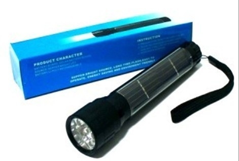 0.225W de haute qualité solaire propulsé lumières Rechargeable conduit en Aluminium lampes de poche PP-EFC6074