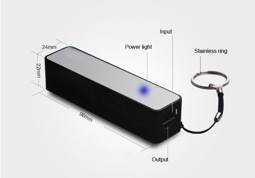 Station de charge blanche du téléphone portable 2600mAh, chargeur de batterie portatif de Keychain de banque de puissance